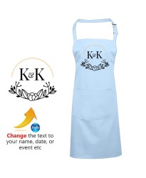 Customised Initial Letter Kitchen Partner Goals Printed Adult Unisex Wedding Apron 